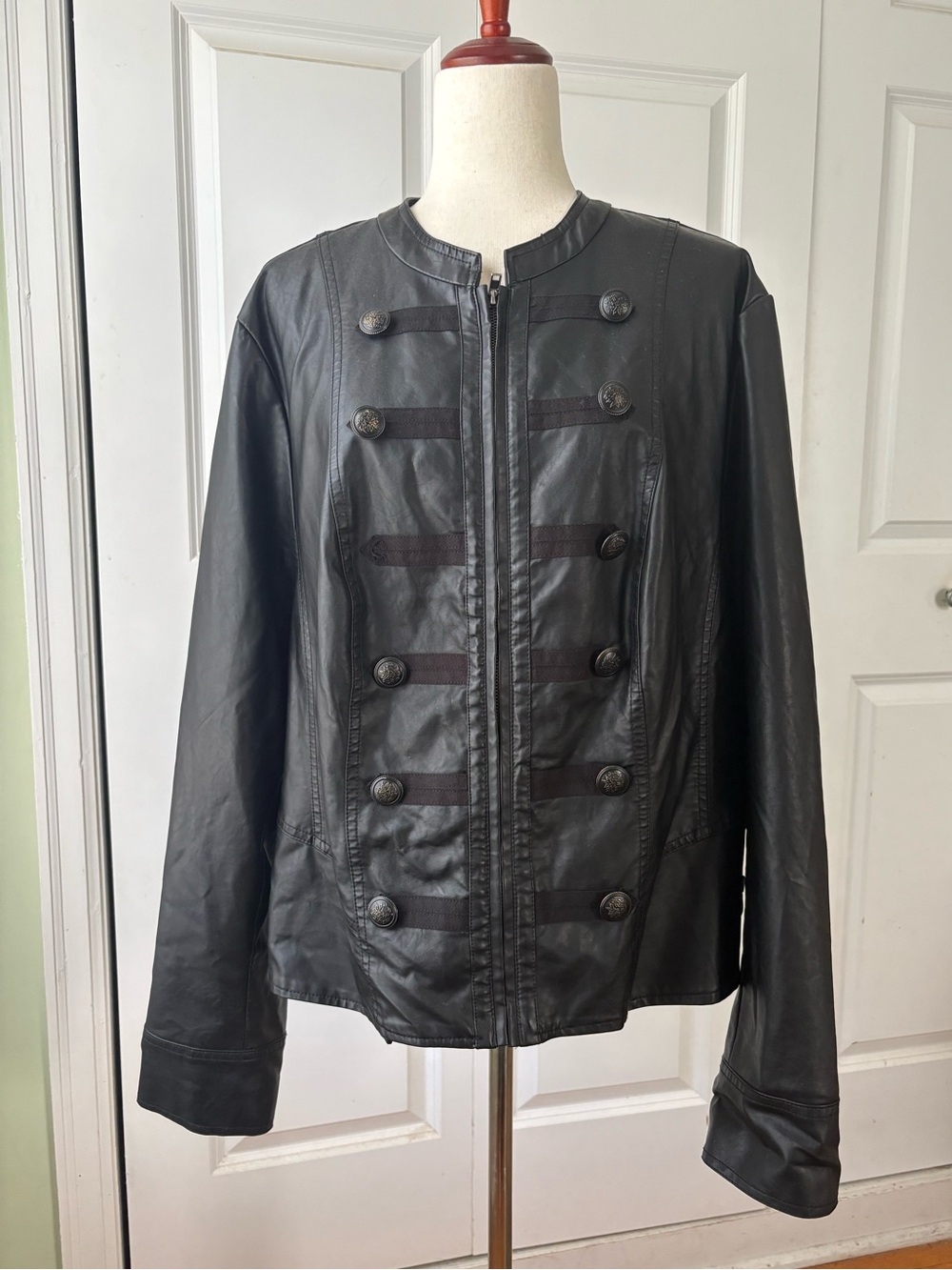 Torrid  Black Military-Inspired Leather Jacket